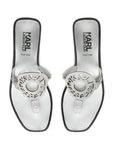 KARL LAGERFELD SKOOT RING LOGO TOE POST WHITE