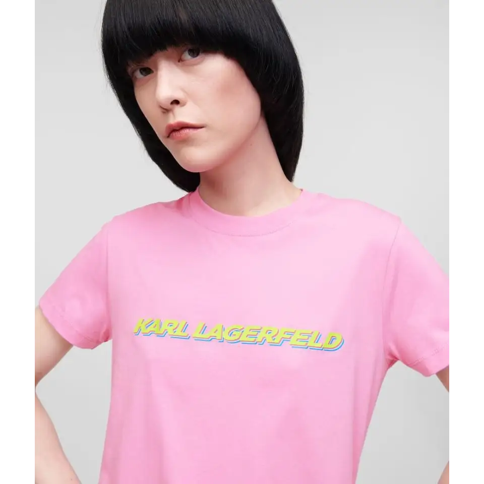 KARL LAGERFELD T-SHIRT FUTURE LOGO CANDY PINK