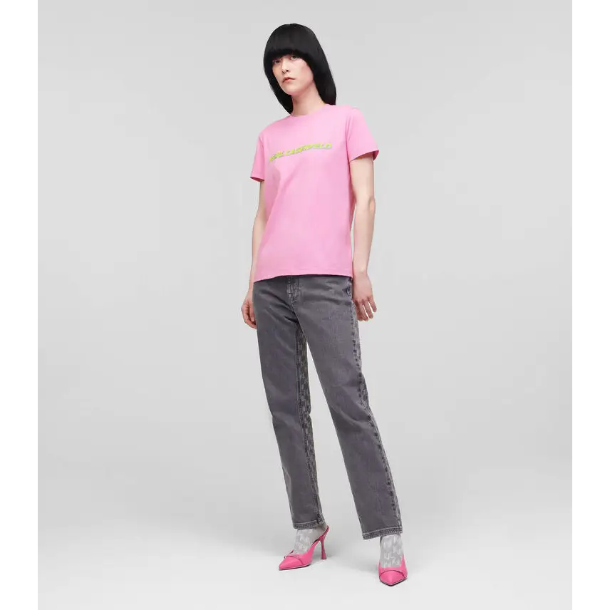 KARL LAGERFELD T-SHIRT FUTURE LOGO CANDY PINK