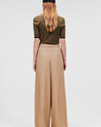 KARL LAGERFELD WIDE LEG LINEN PANTS CHINCHILLA