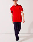 LACOSTE SHORT SLEEVED RIBBED COLLAR SHIRT