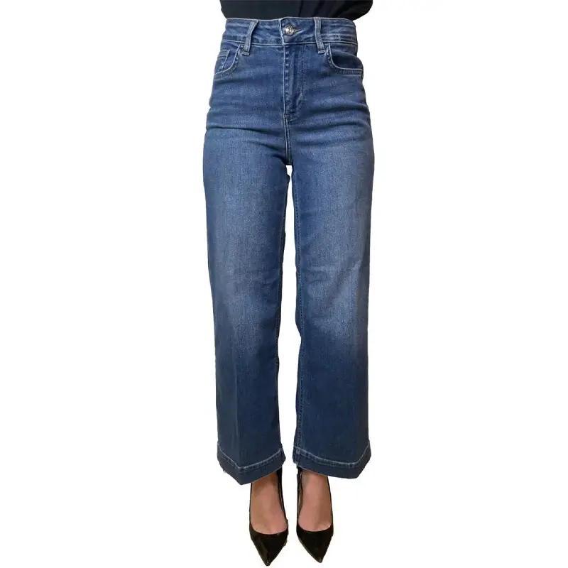 LIU JO B UP FLARE CROPPED H W DENIMBLU ROCKET LT W