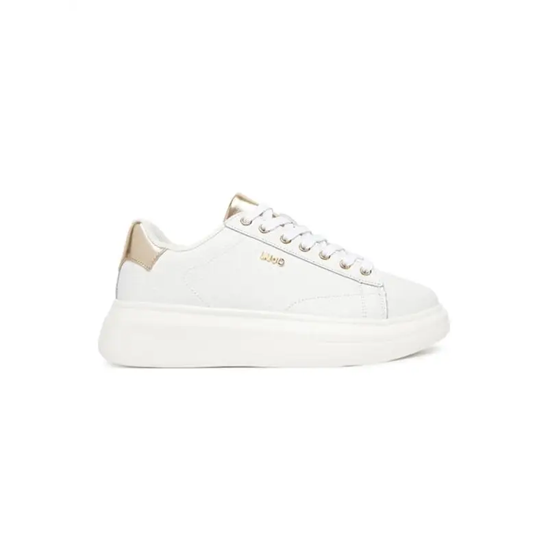 LIU JO BABOL 01 SNAKER TUMBLED LEATHER META WHITE - textil