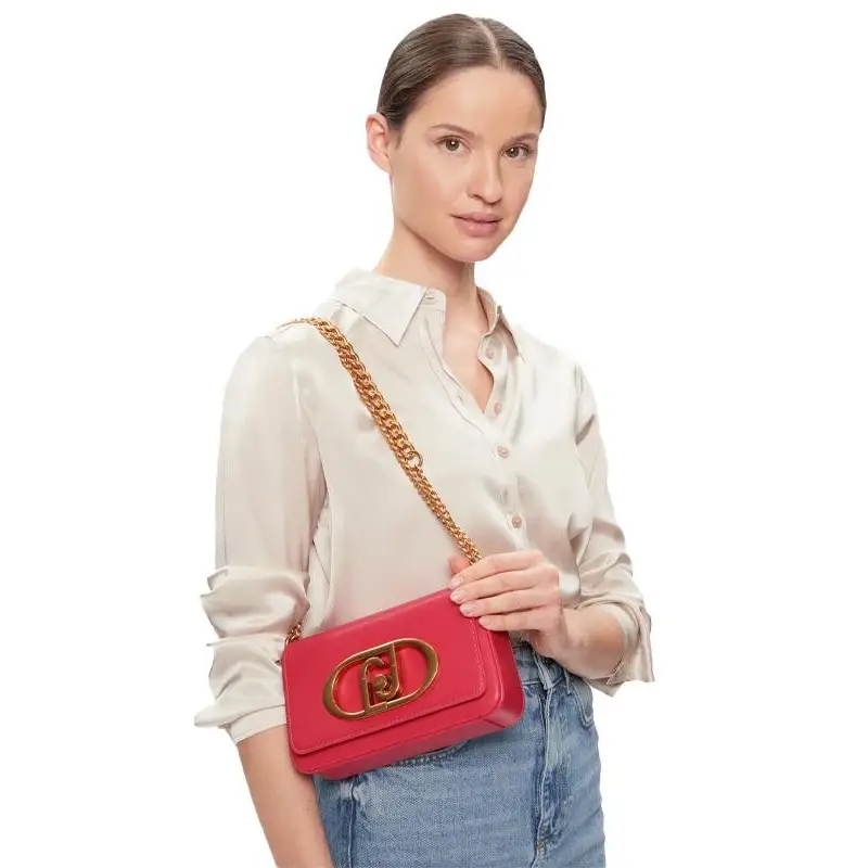 LIU JO BANDOLERA DE CADENA CON LOGO MAGENTA - TALLA ÚNICA