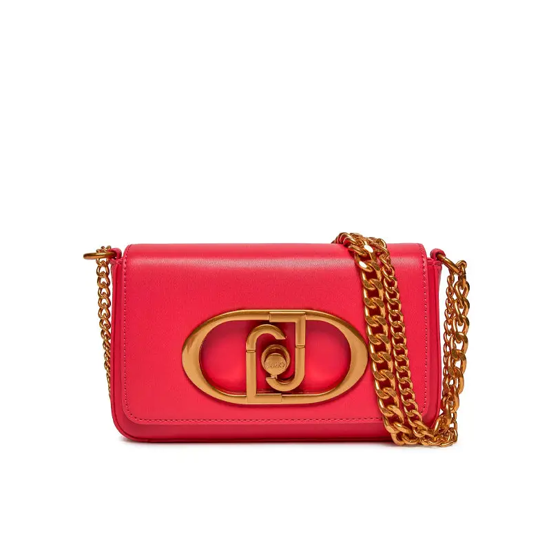LIU JO BANDOLERA DE CADENA CON LOGO MAGENTA - TALLA ÚNICA