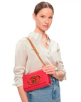 LIU JO BANDOLERA DE CADENA CON LOGO MAGENTA - TALLA ÚNICA