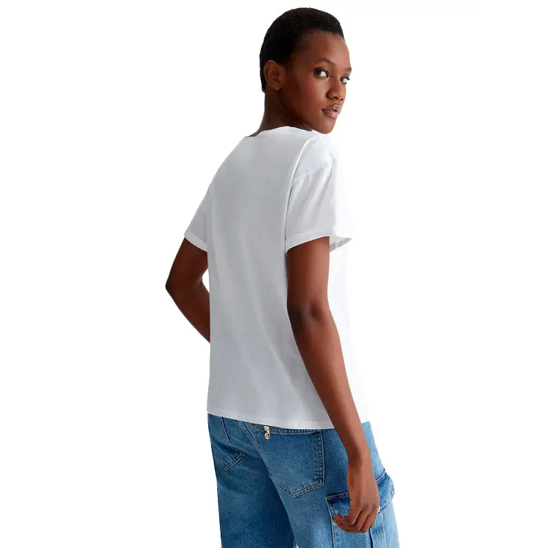 LIU JO CAMISETA DE MANGA CORTA BOLSILLO BLANCA