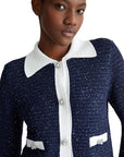 LIU JO CHAQUETA DE TEXTURA AZUL Y BLANCO