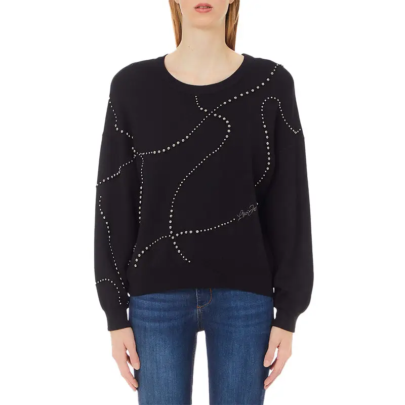 LIU JO JERSEY CON DETALLE DE CRISTALES NEGRO
