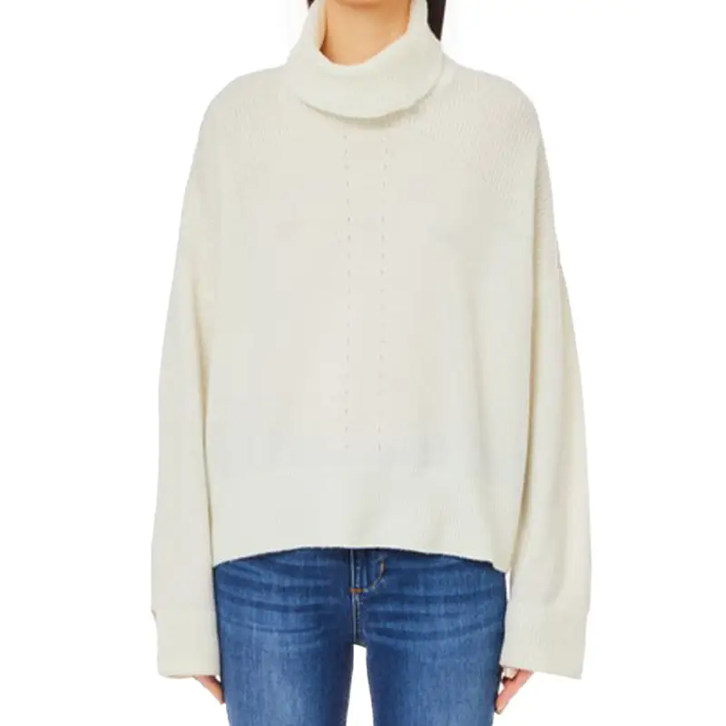 LIU JO JERSEY OVERSIZE LANA CUELLO VUELTO BLANCO