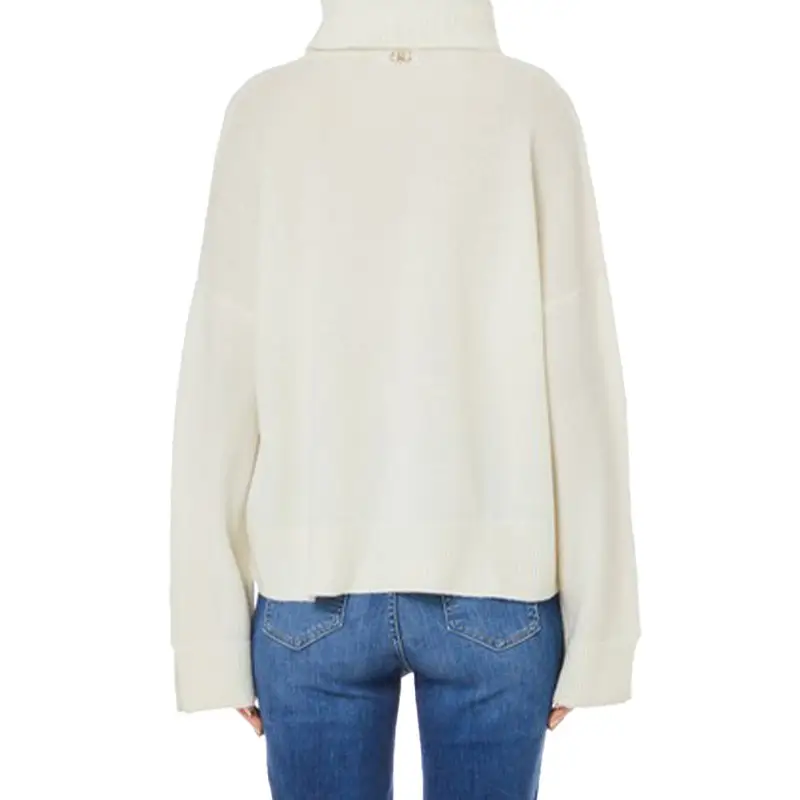 LIU JO JERSEY OVERSIZE LANA CUELLO VUELTO BLANCO