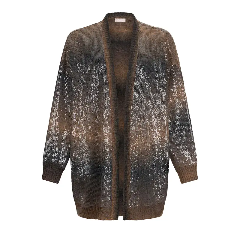 LIU JO MAGLIA APERTA M/L BLUE SHADED - textil