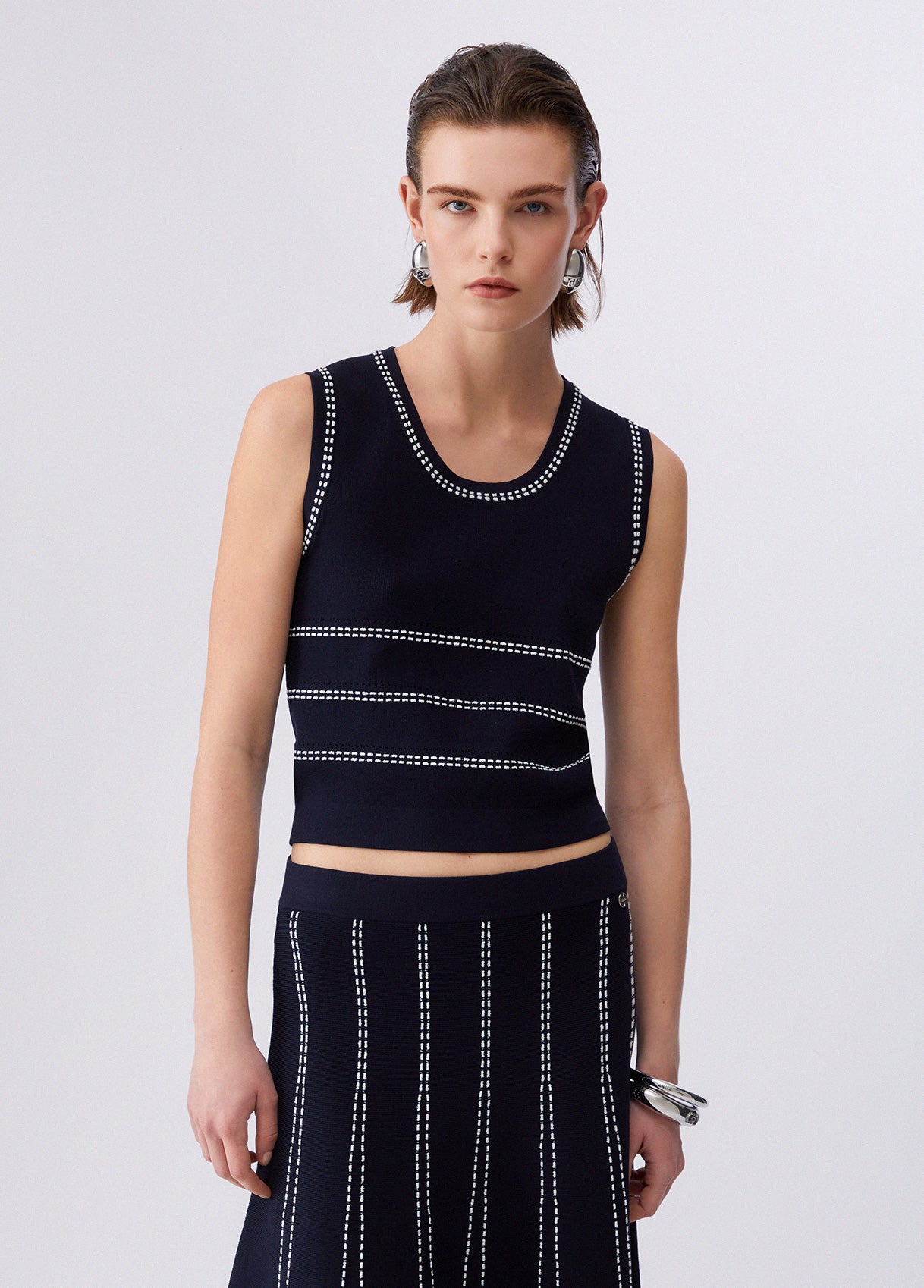 LIU JO MAGLIA CHIUSA S M NIGHT BLUE BCO LANA