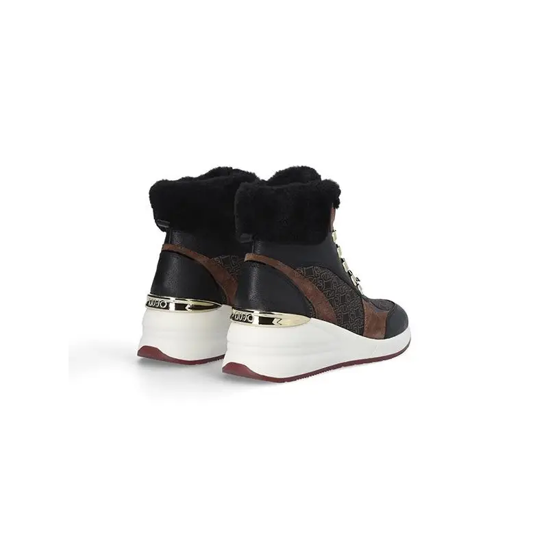 LIU JO MID SNEAKER ALYSSA BLACK/BROWN