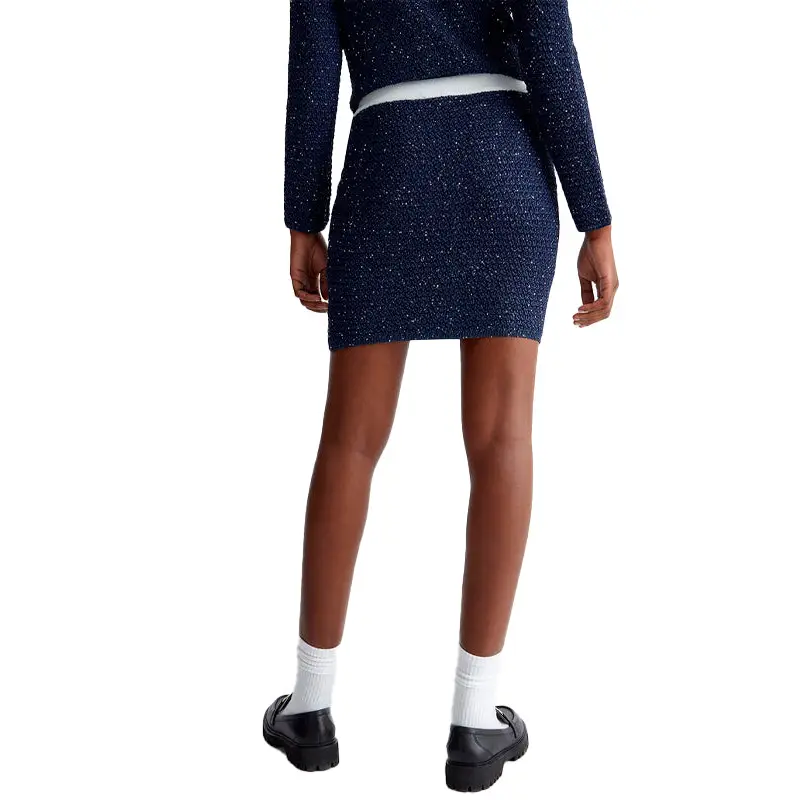 LIU JO MINI FALDA DE TEXTURA AZUL Y BLANCO