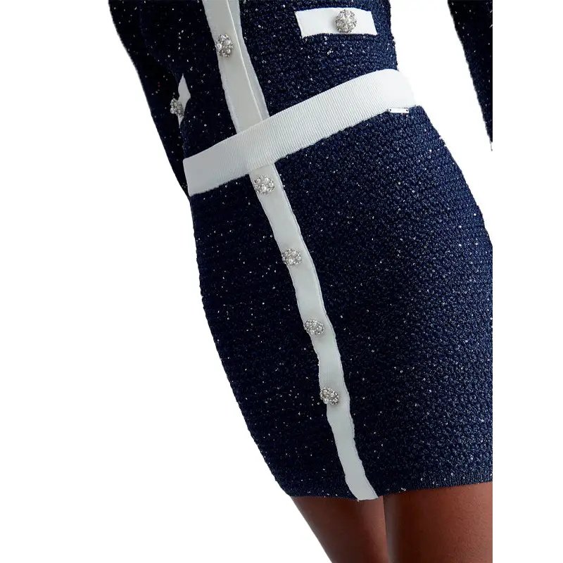 LIU JO MINI FALDA DE TEXTURA AZUL Y BLANCO