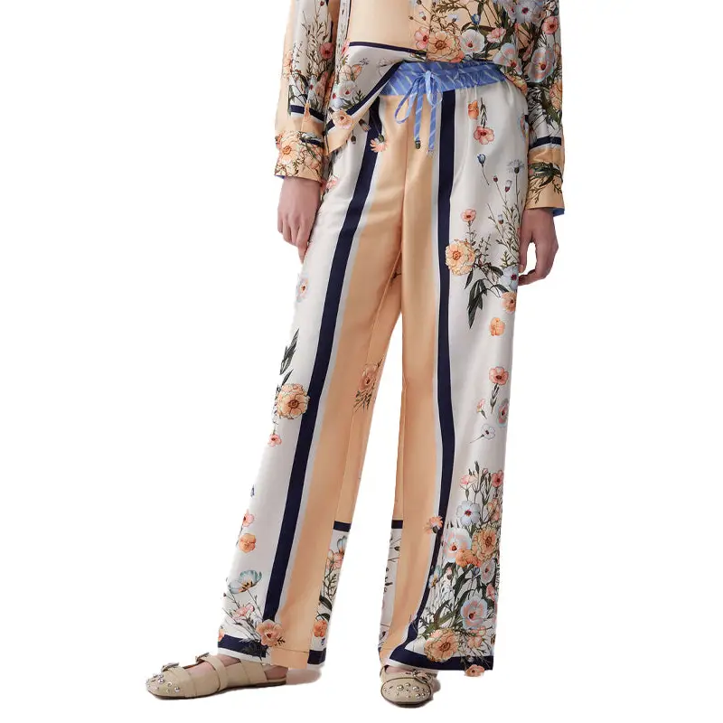 LIU JO PANTS TS NAV LUNGO BLU STR BLOOM BIG