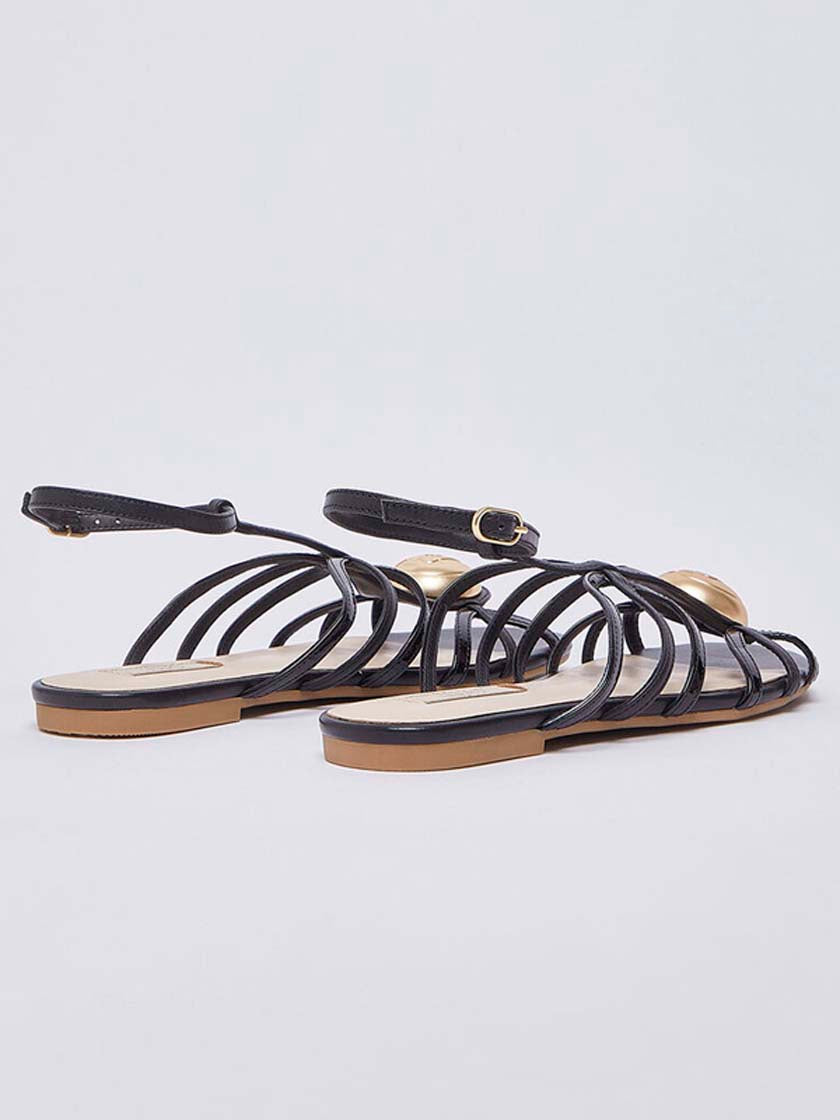 LIU JO SANDY 02 - SANDAL NAPPA/PATENT BLACK