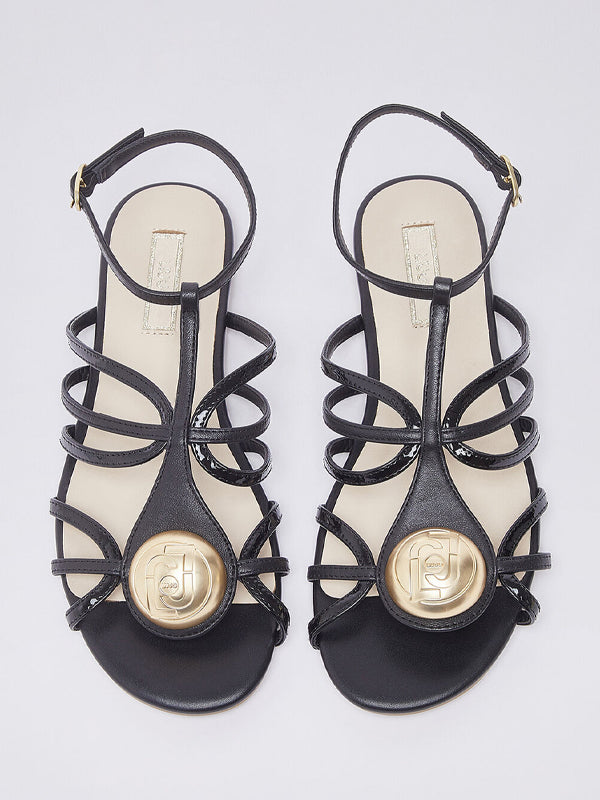 LIU JO SANDY 02 - SANDAL NAPPA/PATENT BLACK