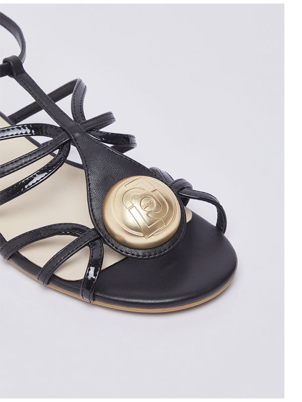 LIU JO SANDY 02 - SANDAL NAPPA/PATENT BLACK