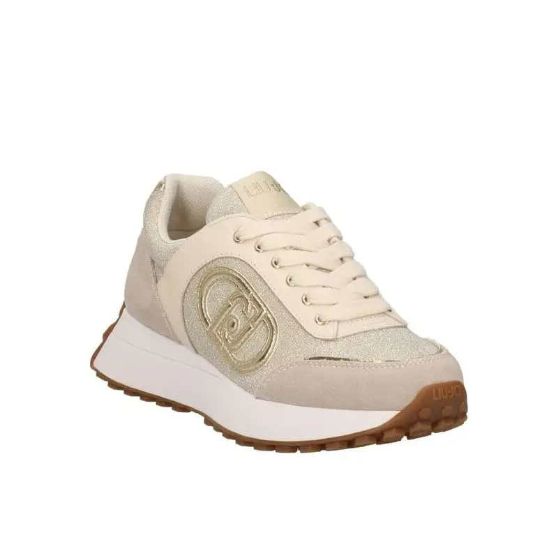 LIU JO SNEAKER COW SUEDE/LUREX MESH PURITY BEIGE