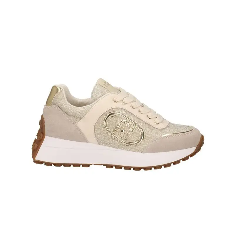 LIU JO SNEAKER COW SUEDE/LUREX MESH PURITY BEIGE