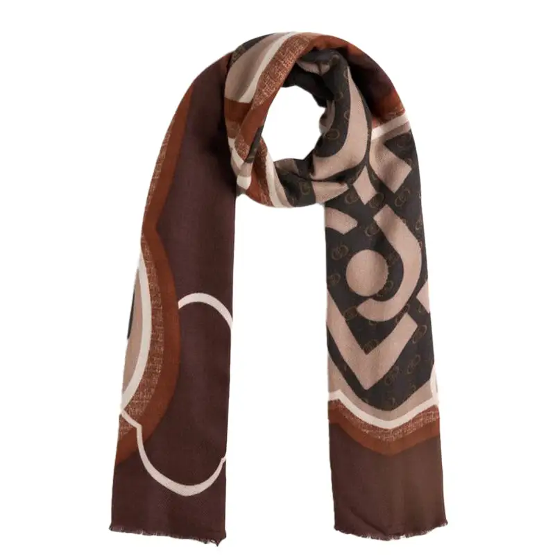 LIU JO STOLA PORTALOGO 70X180 NATURALE - 1 - textil