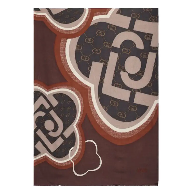 LIU JO STOLA PORTALOGO 70X180 NATURALE - 1 - textil