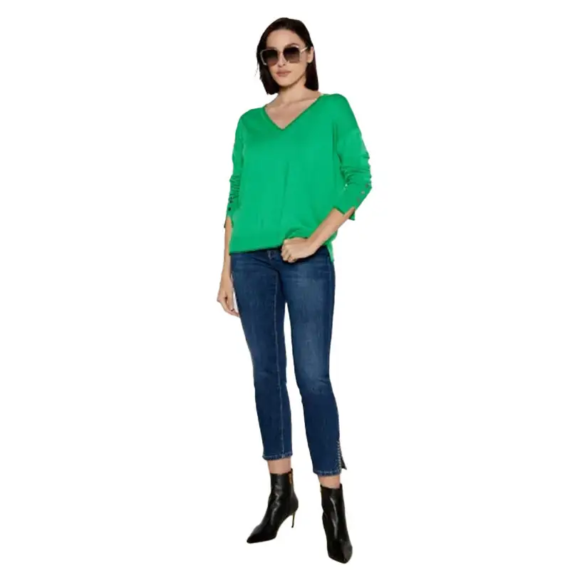 LIU JO SWEATER CON CUELLO EN V JELLY GREEN