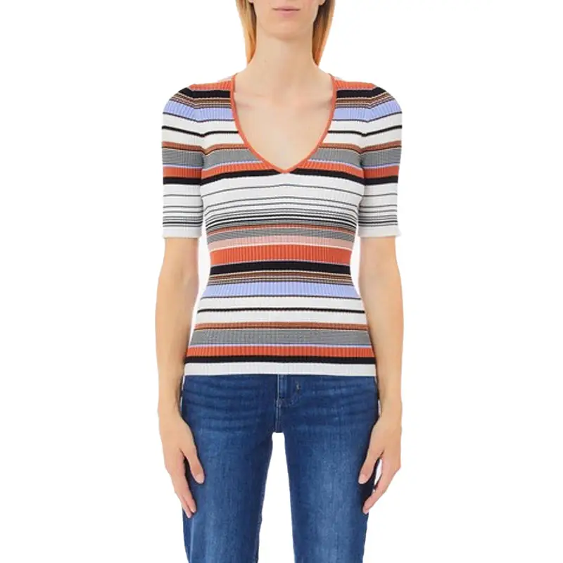 LIU JO SWEATER MULTICOLOR STRIPES L