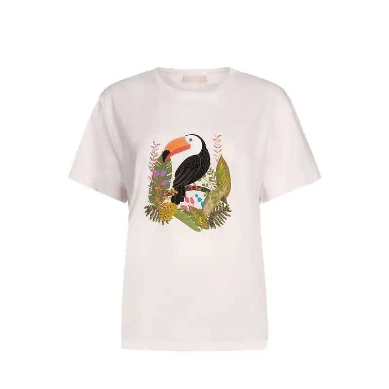LIU JO T-SHIRT SILV.PEONY TUC.LIUJO