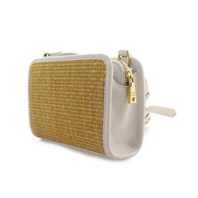 LOVE MOSCHINO BANDOLERA DE RAFIA NAT/BLANCO - TALLA ÚNICA