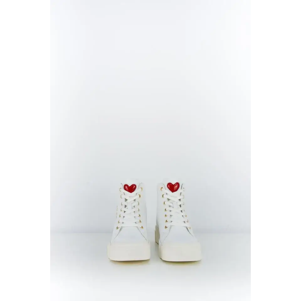 LOVE MOSCHINO BOTÍN CORDONES BLANCO