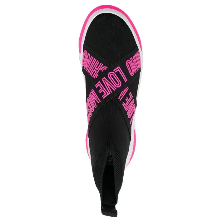 LOVE MOSCHINO CALCETÍN NEGRO Y ROSA
