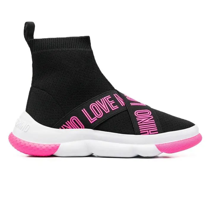 LOVE MOSCHINO CALCETÍN NEGRO Y ROSA