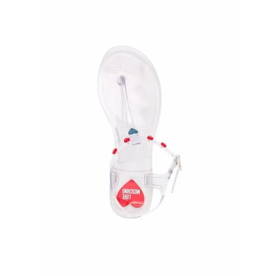 LOVE MOSCHINO SANDALIAS DE DEDO TRANSPARENTES