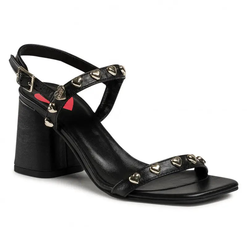 LOVE MOSCHINO SANDALIAS NEGRAS DE TACÓN