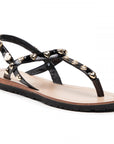 LOVE MOSCHINO SANDALIAS PLANAS NEGRAS