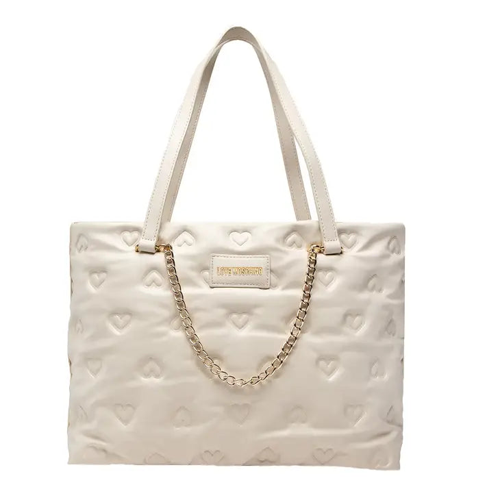 LOVE MOSCHINO SHOPPER ACOLCHADO MARFIL - TALLA ÚNICA