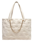 LOVE MOSCHINO SHOPPER ACOLCHADO MARFIL