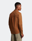 LYLE & SCOTT CHECKED POPLIN SHIRT VICTORY ORANGE/O