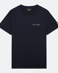 LYLE & SCOTT FLOCKED LOGO TSHIRT DARK NAVY