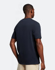 LYLE & SCOTT FLOCKED LOGO TSHIRT DARK NAVY