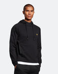 LYLE & SCOTT POCKET BRANDED SWEAT HOODIE JET BLACK