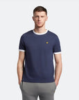 LYLE & SCOTT RINGER T-SHIRT NAVY/WHITE