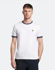 LYLE & SCOTT RINGER T-SHIRT WHITE/NAVY