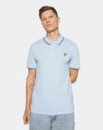 LYLE & SCOTT TIPPED POLO SHIRT LIGHT BLUE/NAVY