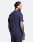 LYLE & SCOTT TIPPED POLO SHIRT NAVY/WHITE