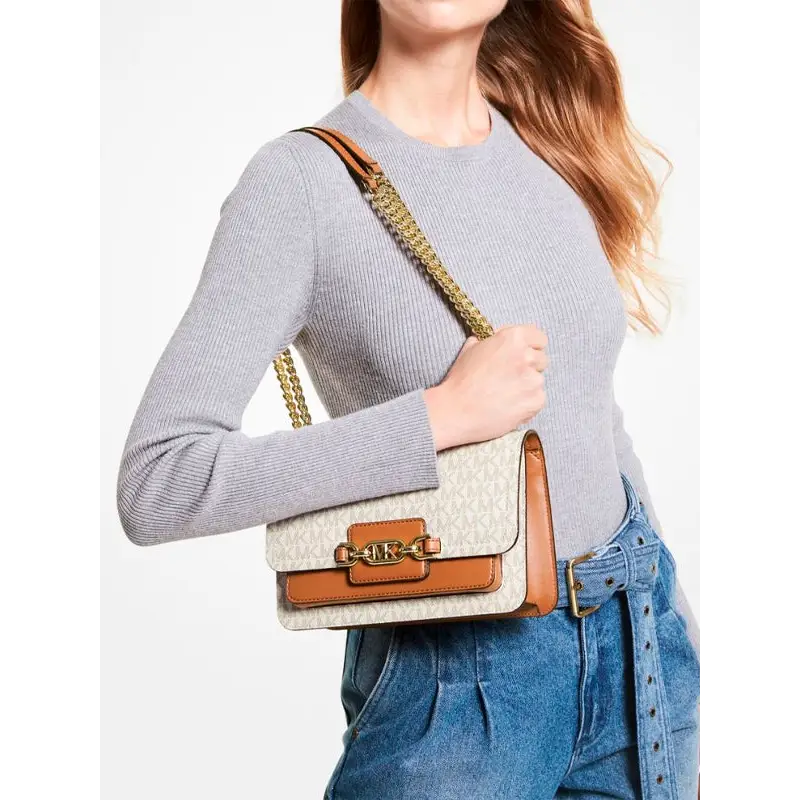 MICHAEL KORS BOLSO DE HOMBRO CANVAS MARFIL/MARRON - TALLA ÚNICA