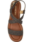 MICHAEL KORS LYNN SIGNATURE LOGO SANDAL MARRON